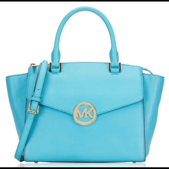 Michael Kors Hudson Aqua Marine Satchel Bag - Picture 9 of 9